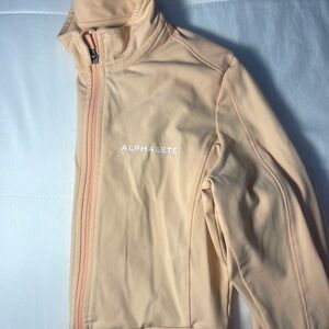 Alphalete women's light peach full zip bomber jacket